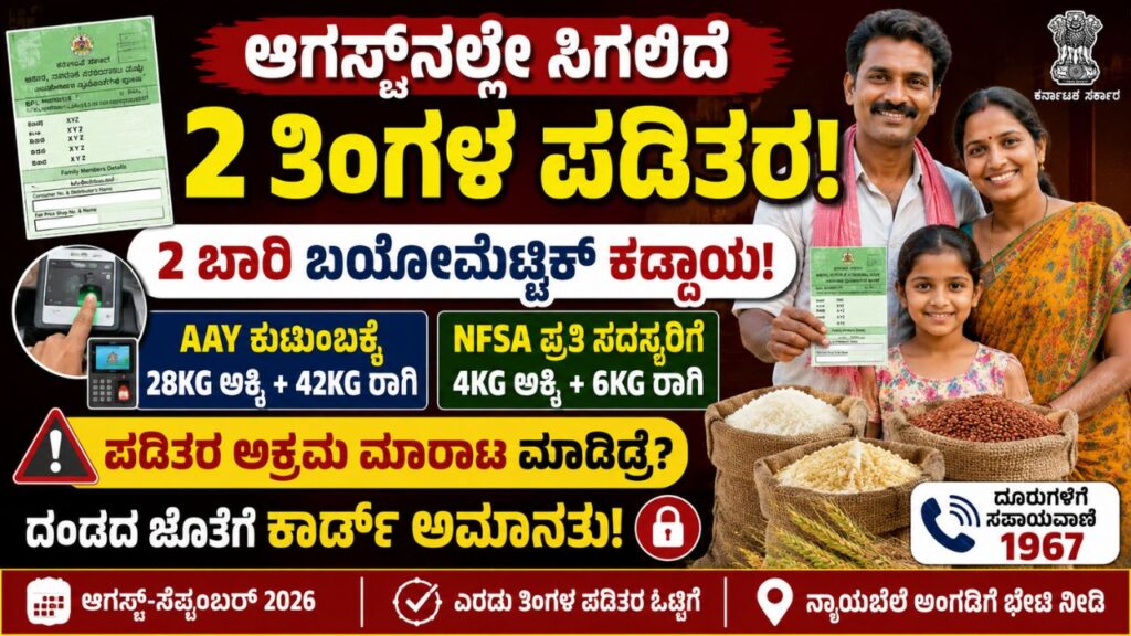 august september two month ration distribution 2026
